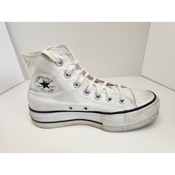 Converse All Star Shoes Women's 5.5 White Lift Platform Chuck Taylor Sneakers - Picture 5 of 9